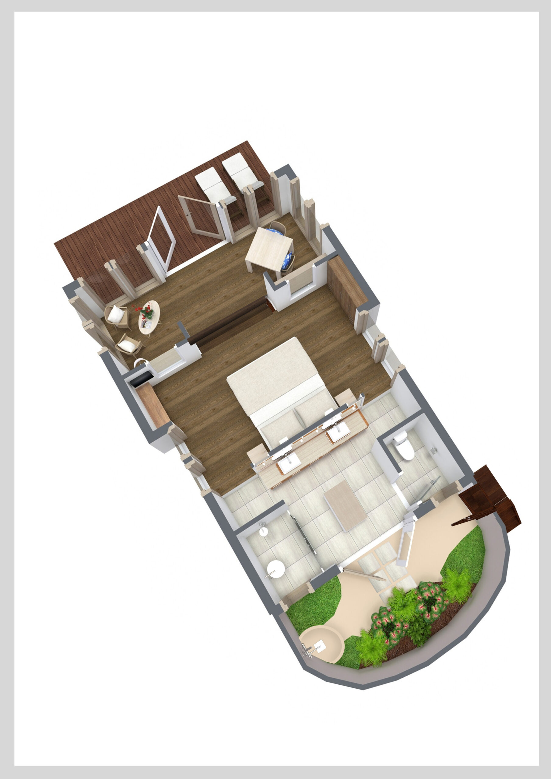 Beachfront Bungalow - Room Plan