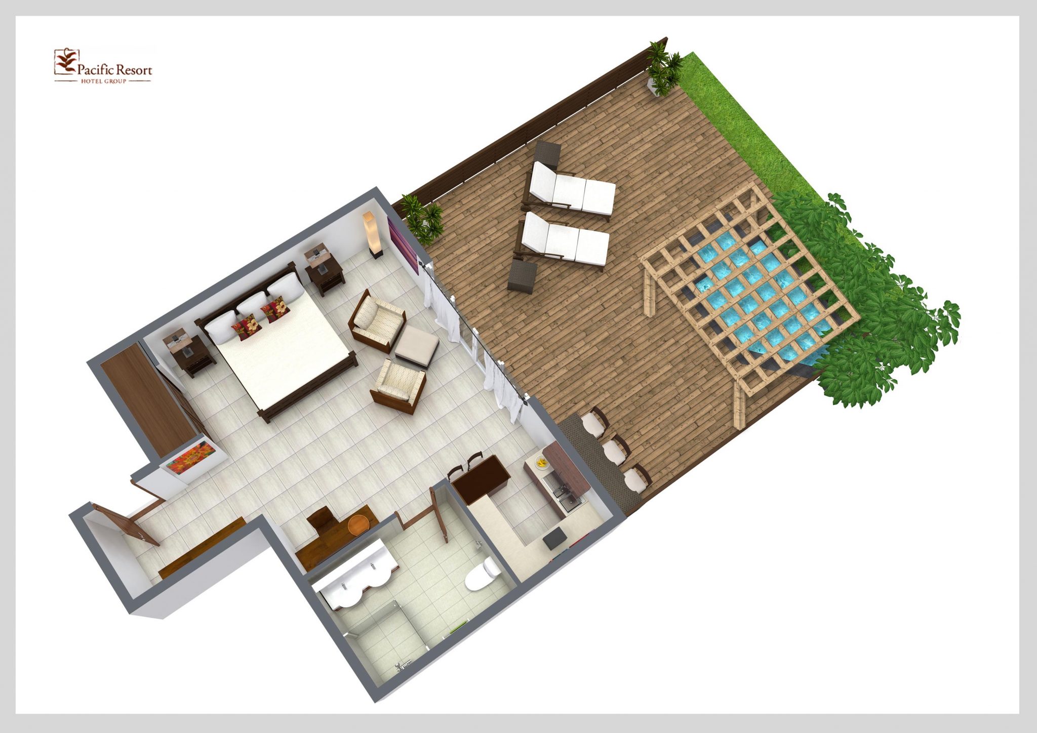 Beachfront Villa Suite - Room Plan