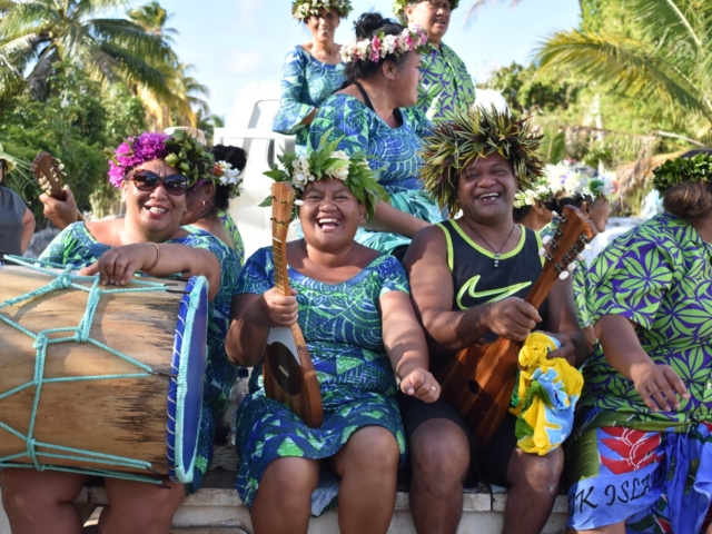 Locals playing Cook Islands Music and Drumming