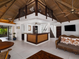 Lounge area inside the Premium Beachfront Villa at Pacific Resort Rarotonga