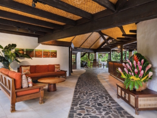 Interior reception area at Pacific Resort Rarotonga