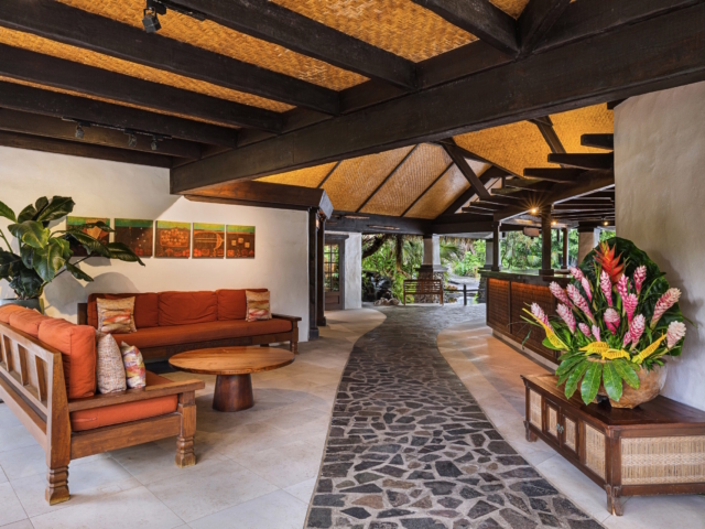 Interior reception area at Pacific Resort Rarotonga