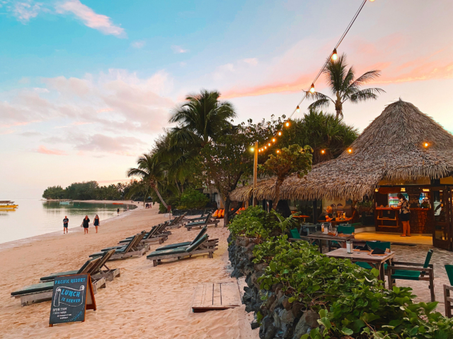 Evening dining at Sandals Restaurant & Barefoot Bar at Pacific Resort Rarotonga